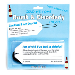 Drunk & Disorderly Labels - Boys Drunk & Disorderly Labels - Boys