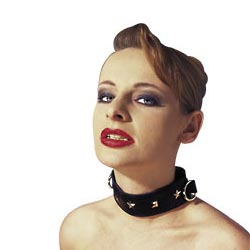 Leather Collar with Stud Detail