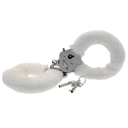 Toy Joy Furry Fun Cuffs White Plush
