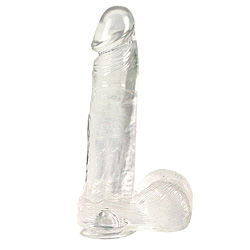Dong with Suction Cup Clear 8 Inches