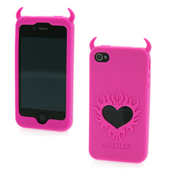 Hustler Silicone iPhone 4 and 4s Pink Horny Heart Case